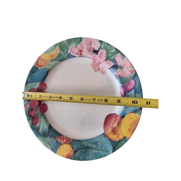 Vintage Mikasa Maxima Exotic Gardens Dinner Plates 10 1/2 Spring Picnic Set of 2 - Picture 9 of 9